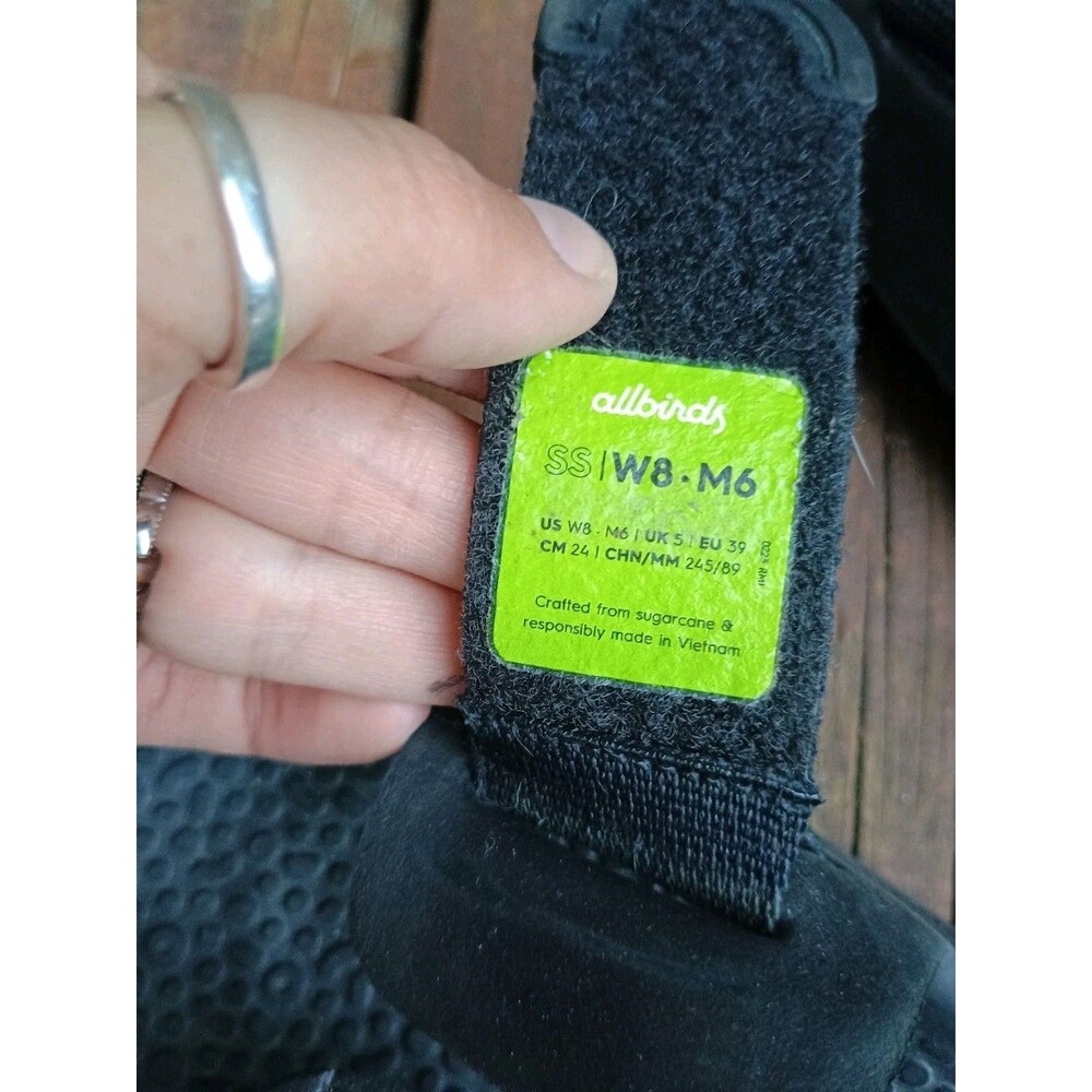 Allbirds Unisex Sugar Slide Sandals Black Eco Friendly Size W 8 M 6 - Picture 6 of 6
